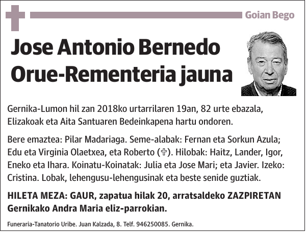 Jose Antonio Bernedo Orue-Rementeria