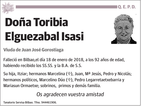 Toribia Elguezabal Isasi