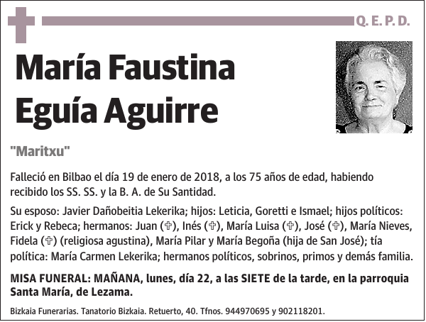 María Faustina Eguía Aguirre