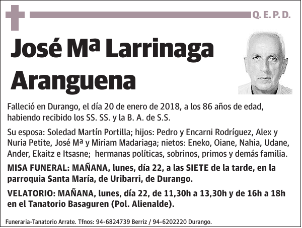 José Mª Larrinaga Aranguena