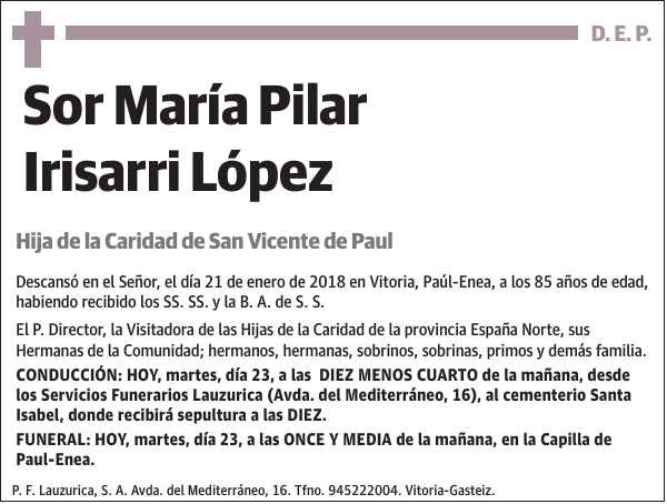 Sor María Pilar Irisarri López