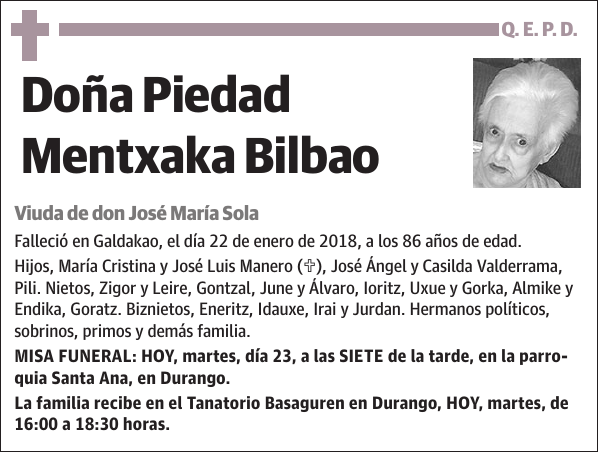 Piedad Mentxaka Bilbao