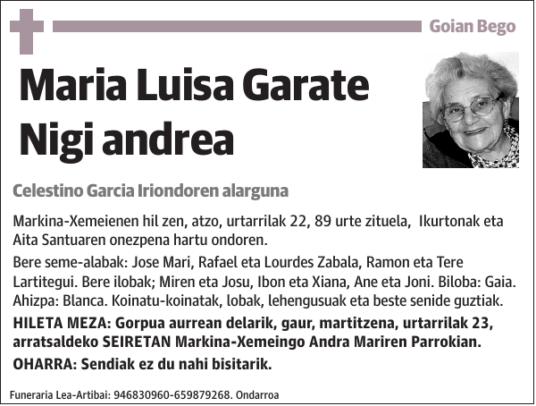 Maria Luisa Garate Nigi