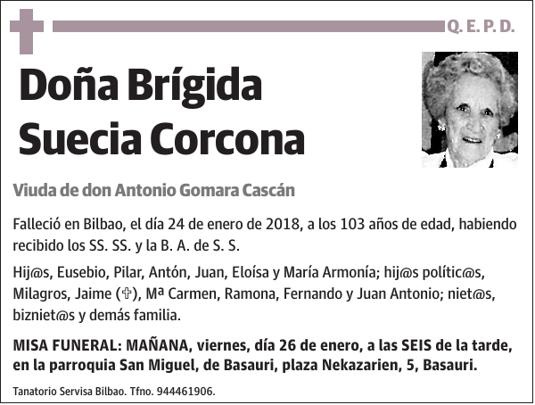 Brígida Suecia Corcona