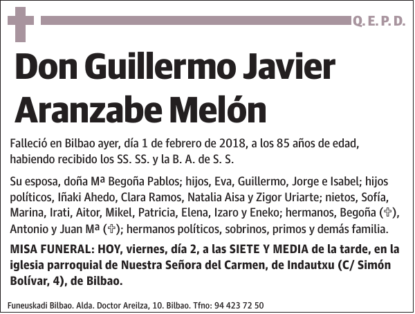 Guillermo Javier Aranzabe Melón