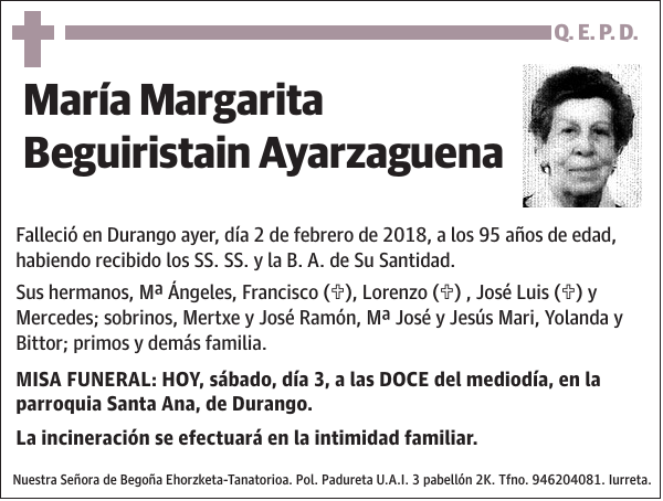 María Margarita Beguiristain Ayarzaguena