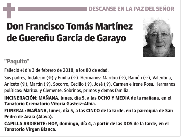 Francisco Tomás Martínez de Guereñu García de Garayo