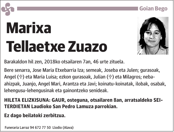 Marixa Tellaetxe Zuazo Barakaldon