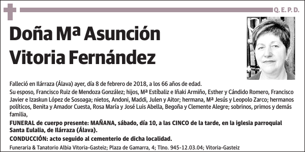 Mª Asunción Vitoria Fernández