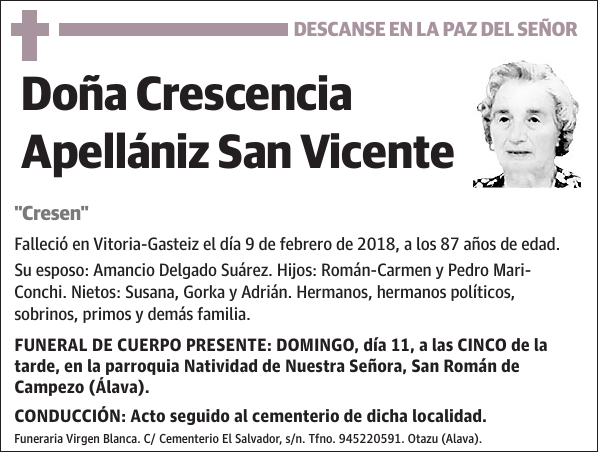 Crescencia Apellániz San Vicente