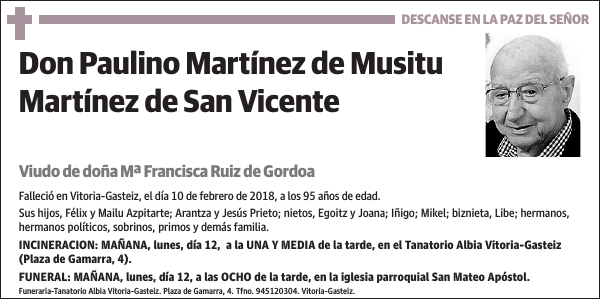 Paulino Martínez de Musitu Martínez de San Vicente