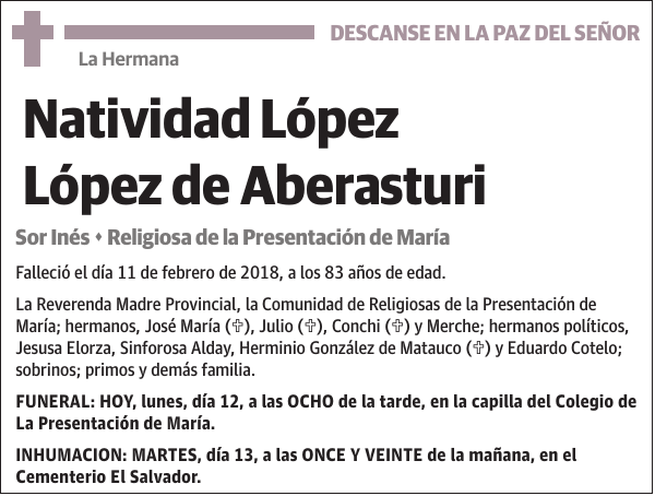 Natividad López López de Aberasturi