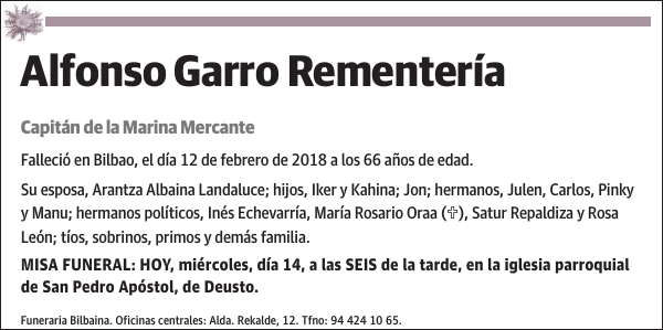 Alfonso Garro Rementería