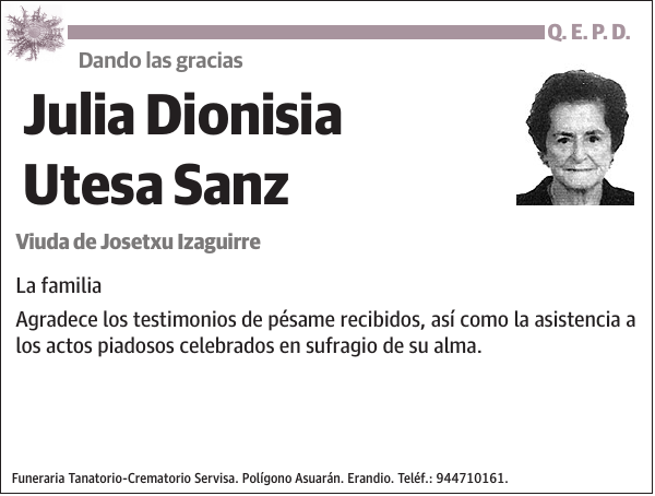 Julia Dionisia Utesa Sanz