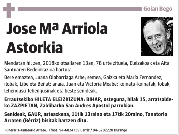 Jose Mª Arriola Astorkia