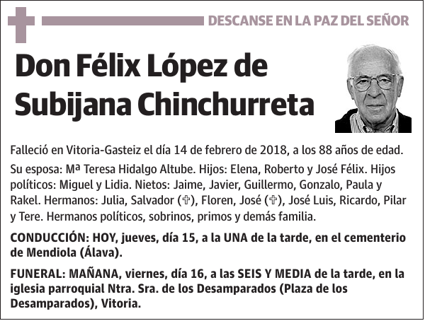 Félix López de Subijana Chinchurreta