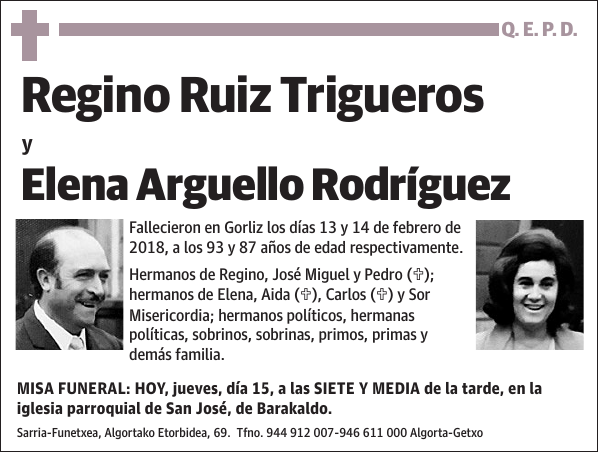 Regino Ruiz Trigueros y Elena Arguello Rodríguez