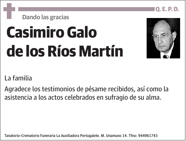 Casimiro Galo de los Ríos Martín