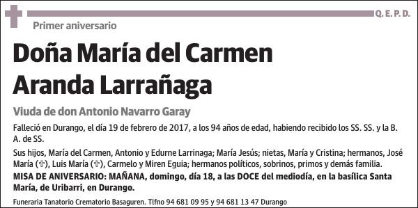 María del Carmen Aranda Larrañaga