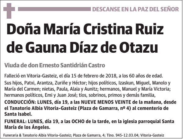 María Cristina Ruiz de Gauna Díaz de Otazu