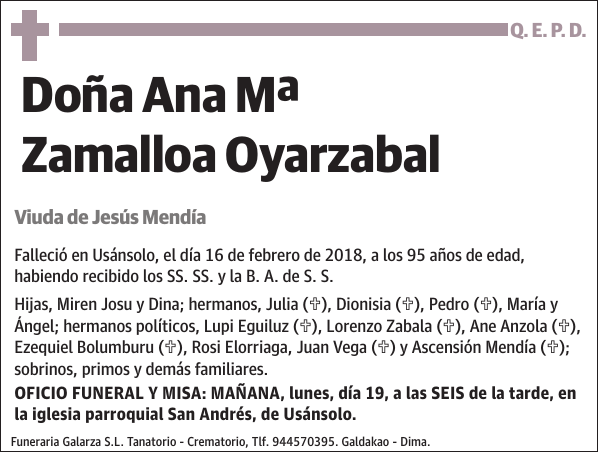 Ana Mª Zamalloa Oyarzabal