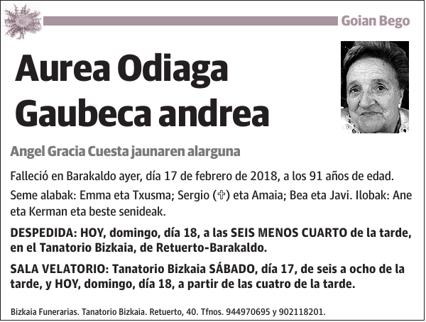 Aurea Odiaga Gaubeca