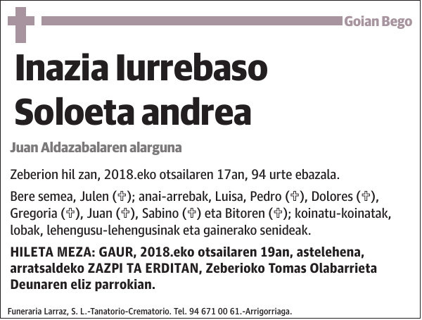 Inazia Iurrebaso Soloeta