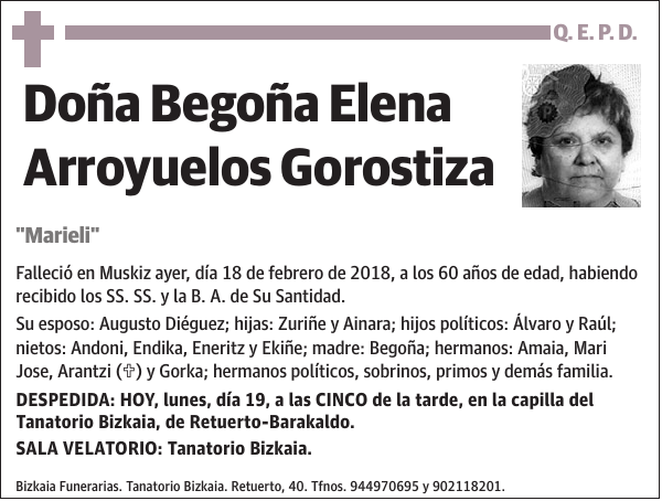 Begoña Elena Arroyuelos Gorostiza