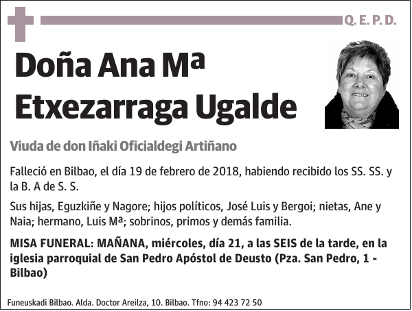 Ana Mª Etxezarraga Ugalde