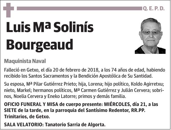 Luis Mª Solinís Bourgeaud