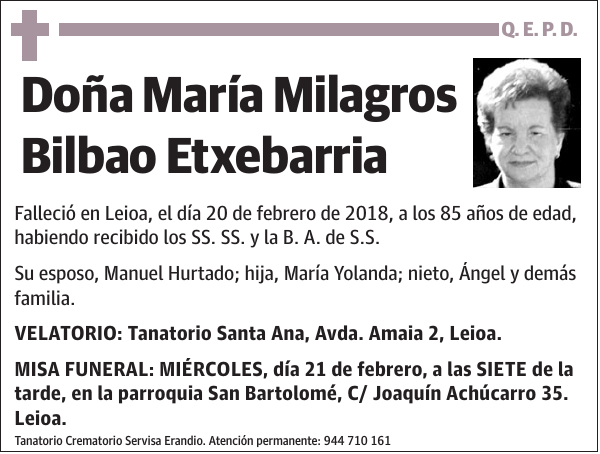 María Milagros Bilbao Etxebarria