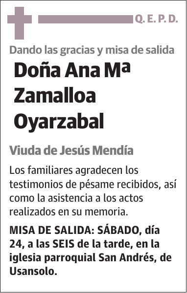 Ana Mª Zamalloa Oyarzabal