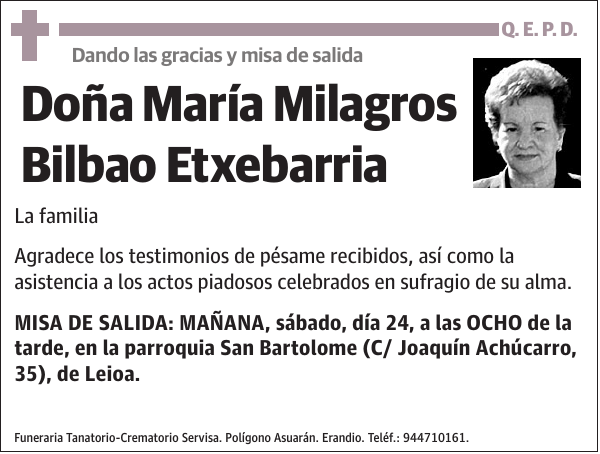 María Milagros Bilbao Etxebarria