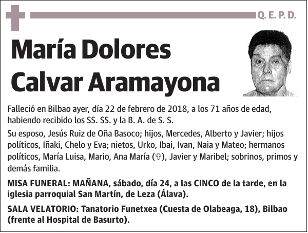 María Dolores Calvar Aramayona