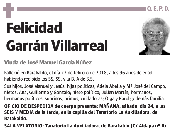 Felicidad Garrán Villarreal