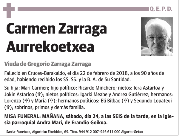 Carmen Zarraga Aurrekoetxea