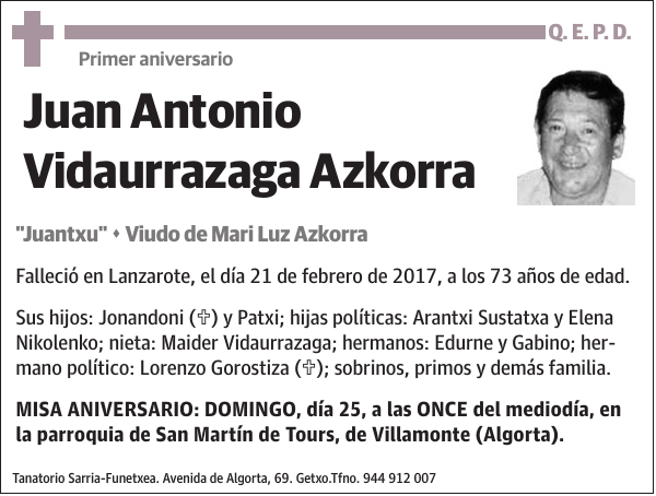 Juan Antonio Vidaurrazaga Azkorra