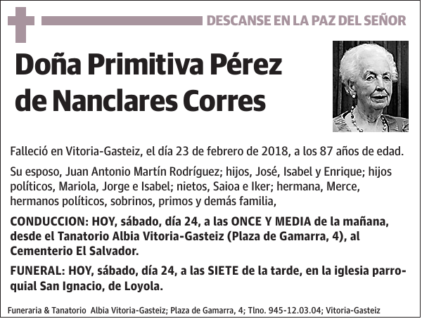 Primitiva Pérez de Nanclares Corres