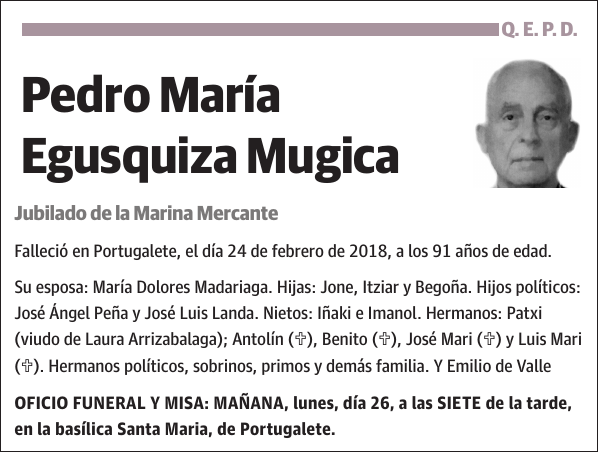 Pedro María Egusquiza Mugica