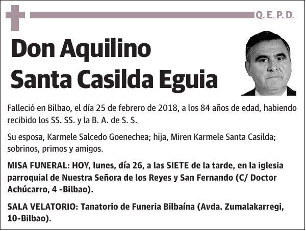 Aquilino Santa Casilda Eguia