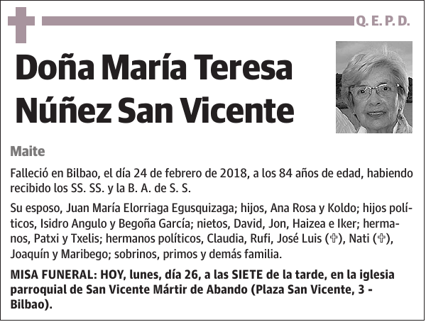 María Teresa Núñez San Vicente