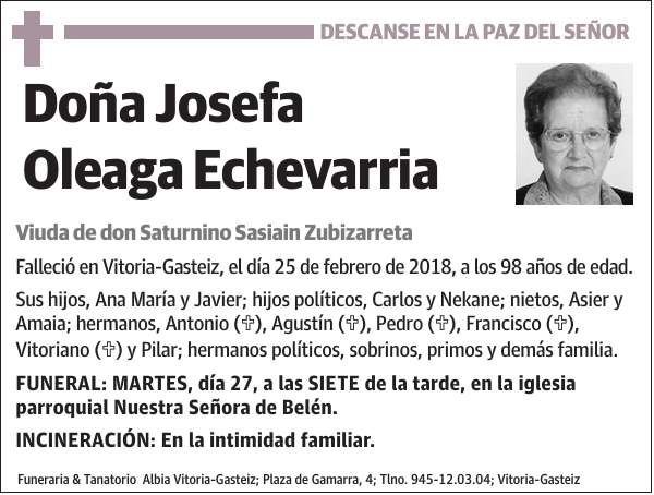 Josefa Oleaga Echevarria