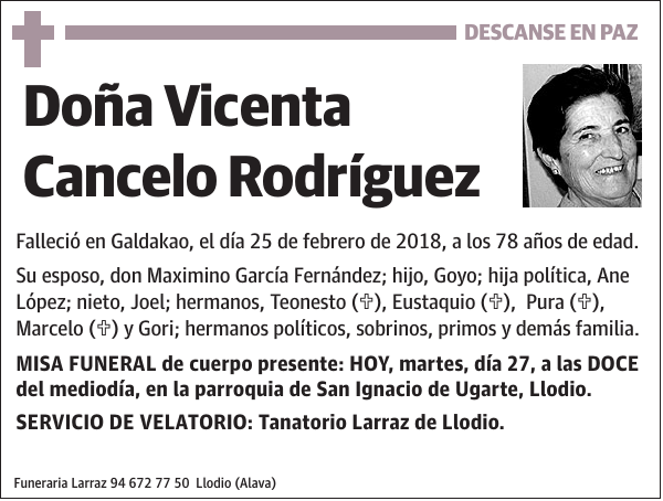 Vicenta Cancelo Rodríguez