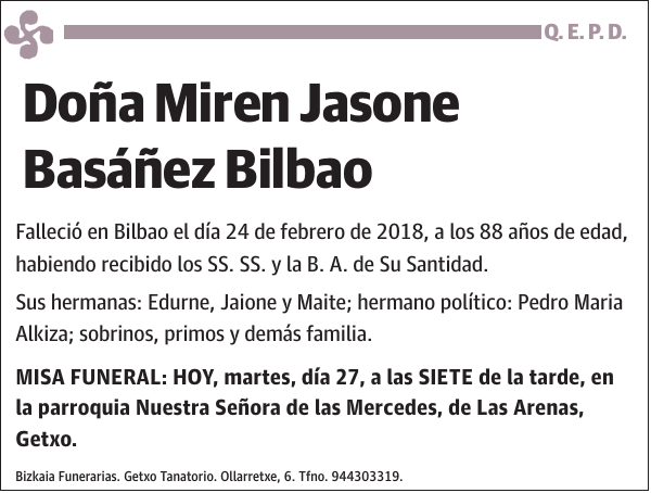 Miren Jasone Basáñez Bilbao