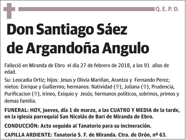 Santiago Sáez de Argandoña Angulo