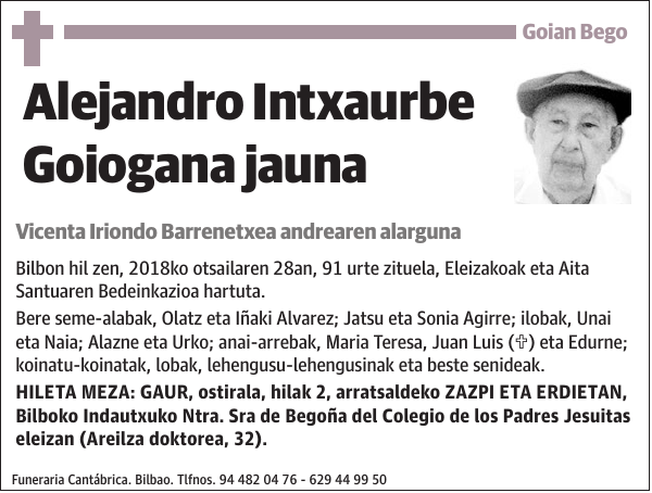 Alejandro Intxaurbe Goiogana