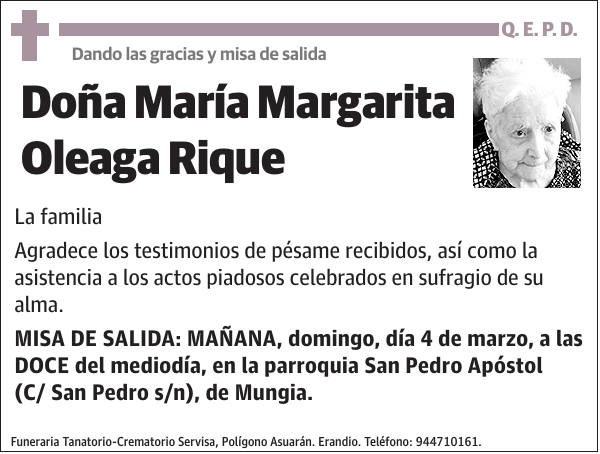 María Margarita Oleaga Rique