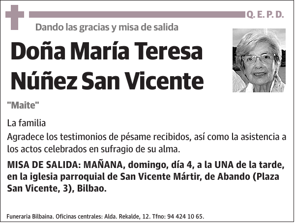 María Teresa Núñez San Vicente