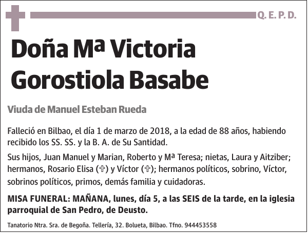 Mª Victoria Gorostiola Basabe