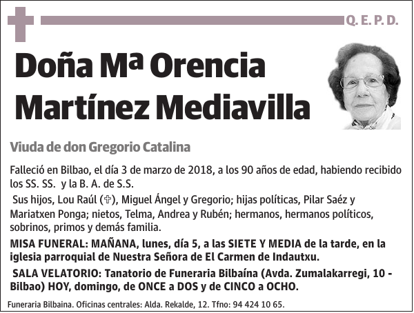 Mª Orencia Martínez Mediavilla